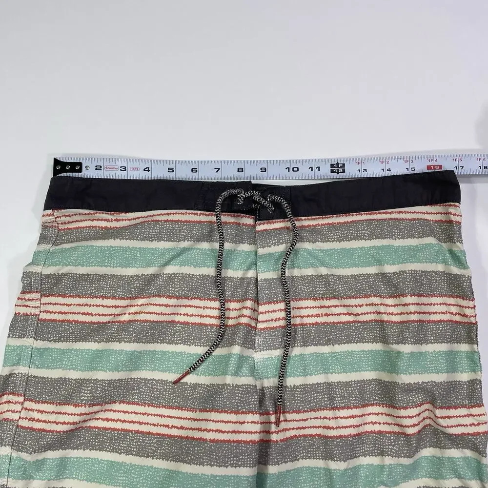 Katin Board Shorts Men’s 33 Swim Trunks Surf Striped Drawstring 8”
